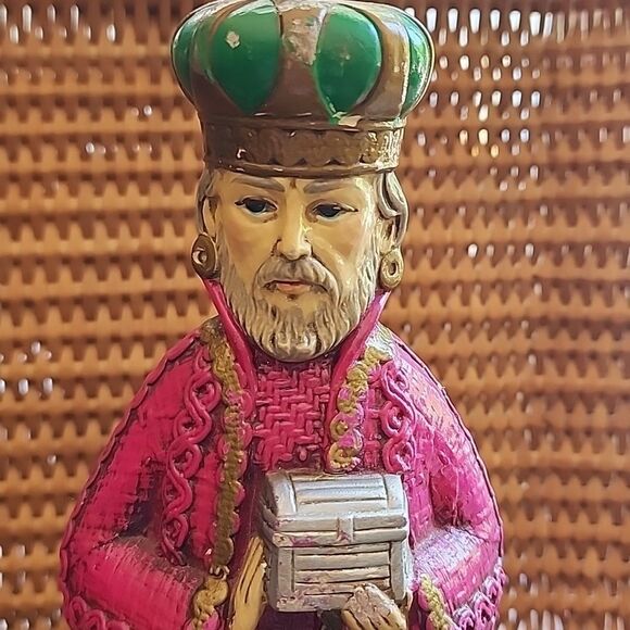 Vintage Paper Mache' 1 Of The Three Wise Men, King, Magi - Picture 4 of 17